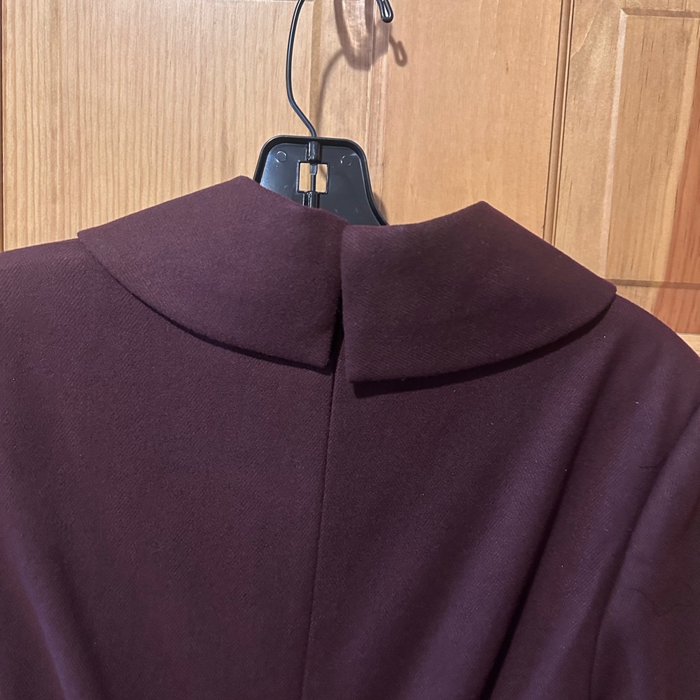 Badgley Mischka Wine Midi Dress Belted High Neck Elegant Cocktail size 10 NWT - Picture 5 of 11